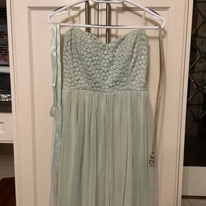 Mystic Strapless Turquoise Dress